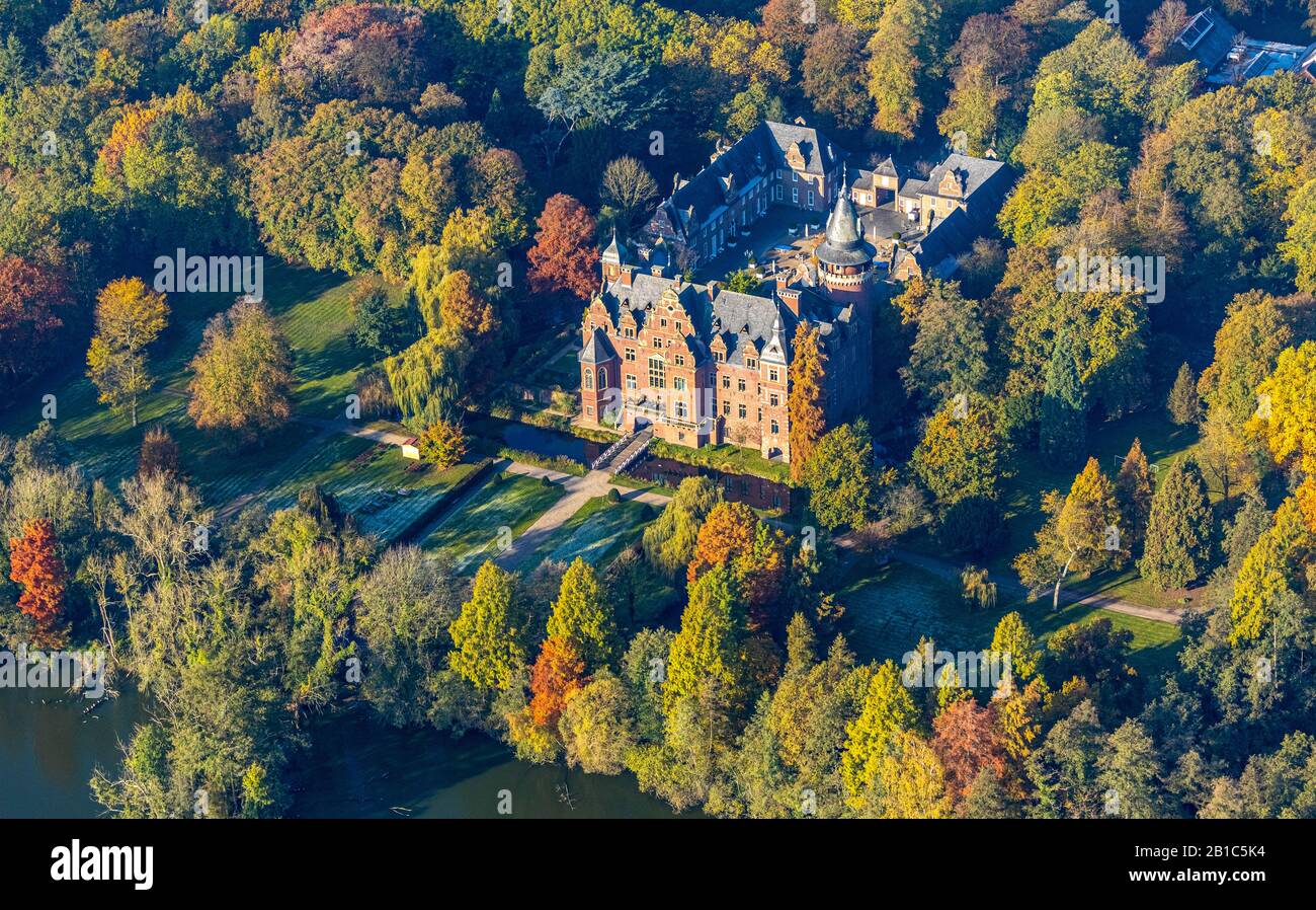 Photo aérienne, château de Krickenbeck, Nettetal, Bas-Rhin, Rhénanie-du-Nord-Westphalie, Allemagne, Alt-Krickenbeck, monument architectural, Châte Banque D'Images