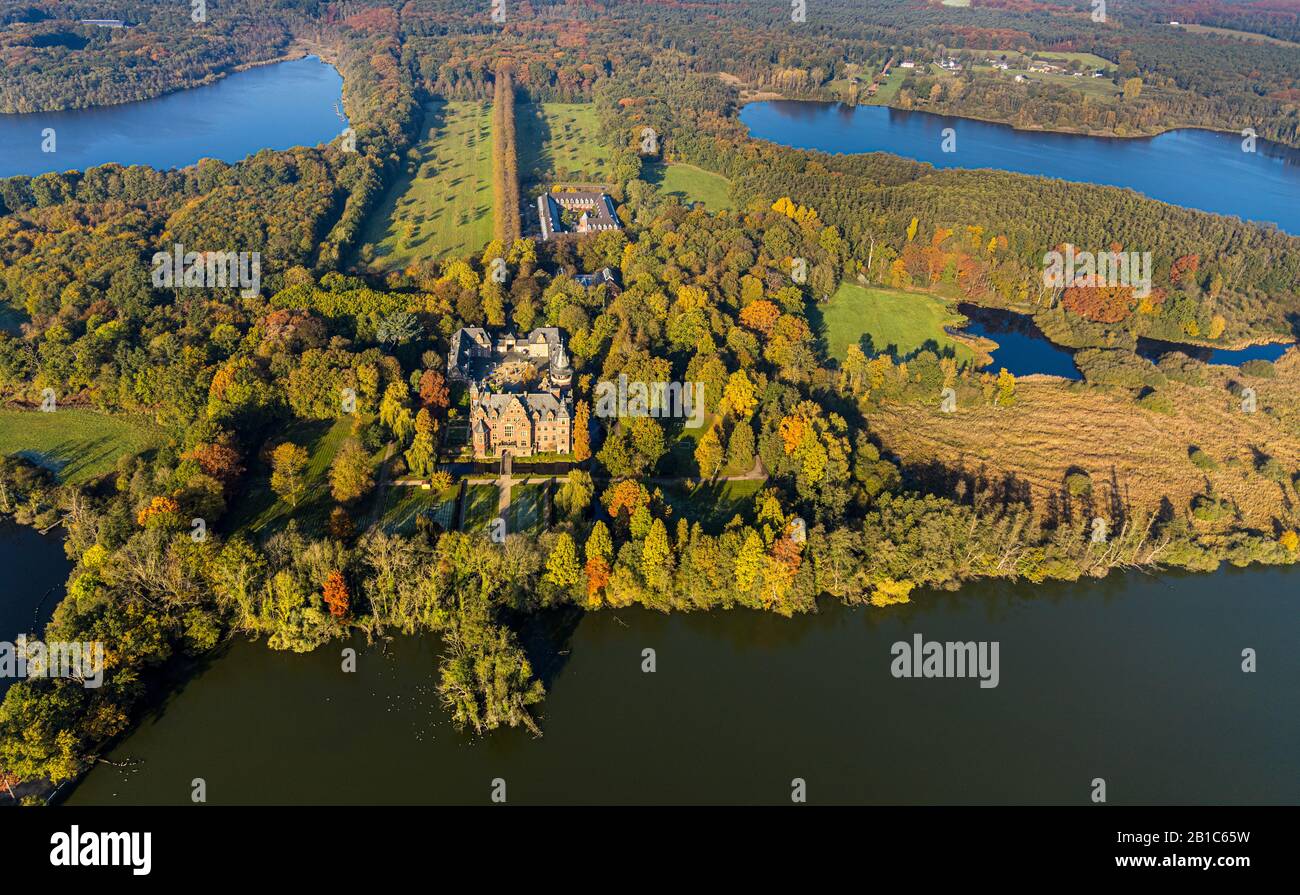 Photo Aérienne, Château De Krickenbeck, Lacs De Krickenbeck, Nettetal, Bas-Rhin, Rhénanie-Du-Nord-Westphalie, Allemagne, Alt-Krickenbeck, Architectural Banque D'Images