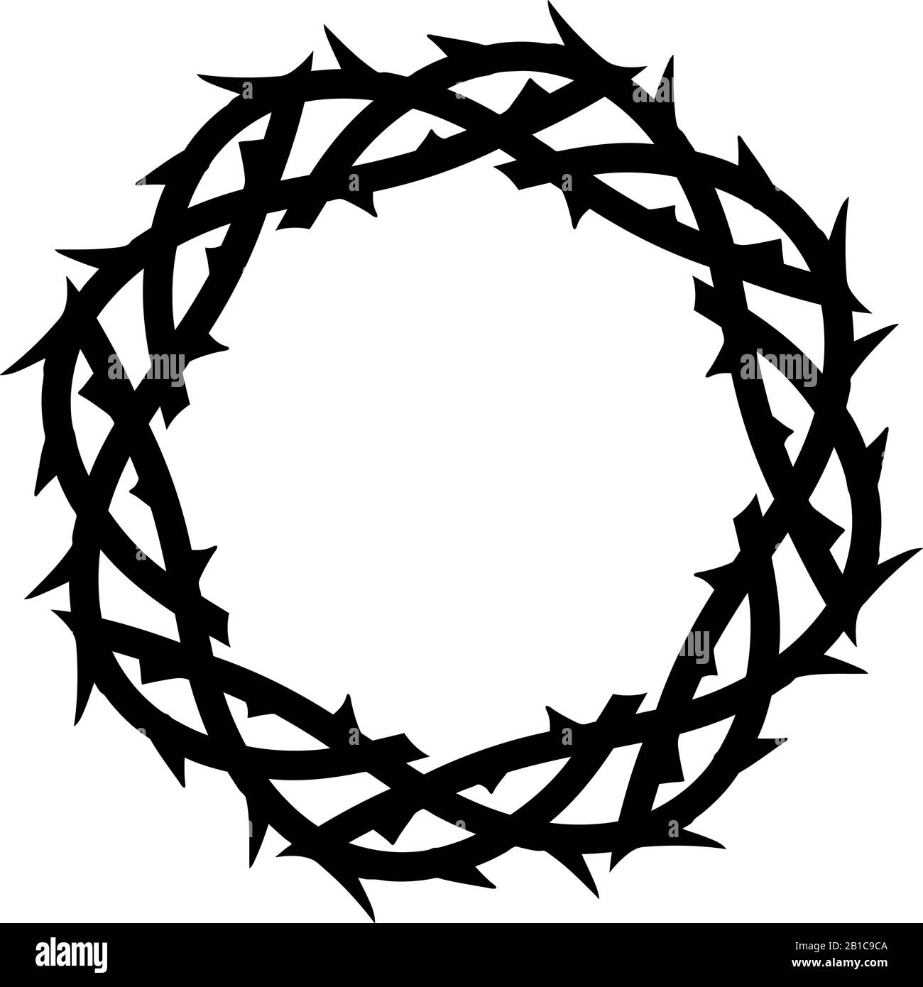 Couronne d'épines, symbole religieux de pâques du christianisme illustration vectorielle dessinée à la main logo d'esquisse Illustration de Vecteur