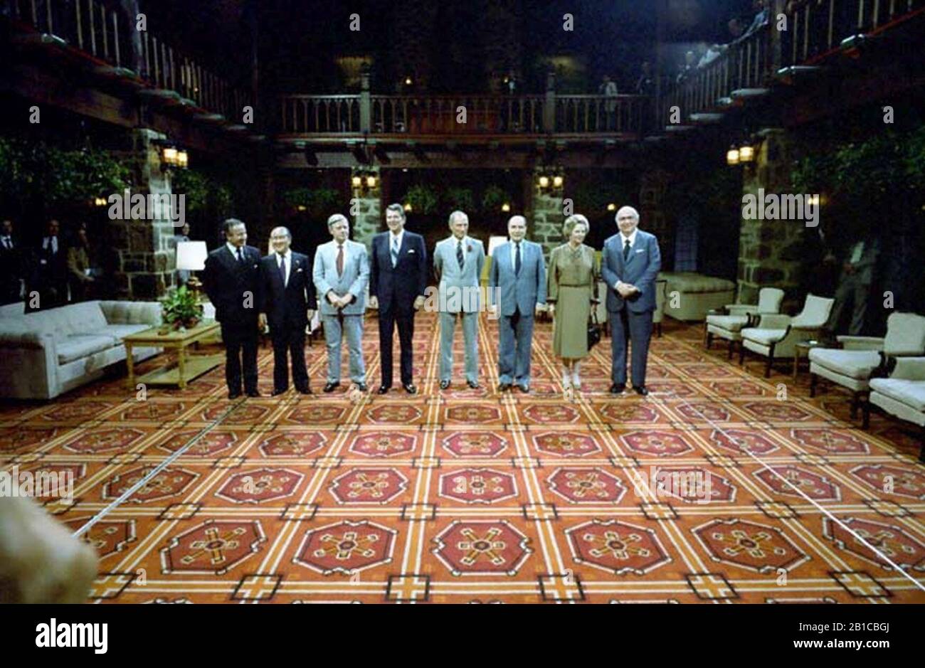 Les dirigeants du Sommet économique du G-7 au Château Montebello à Ottawa. Banque D'Images