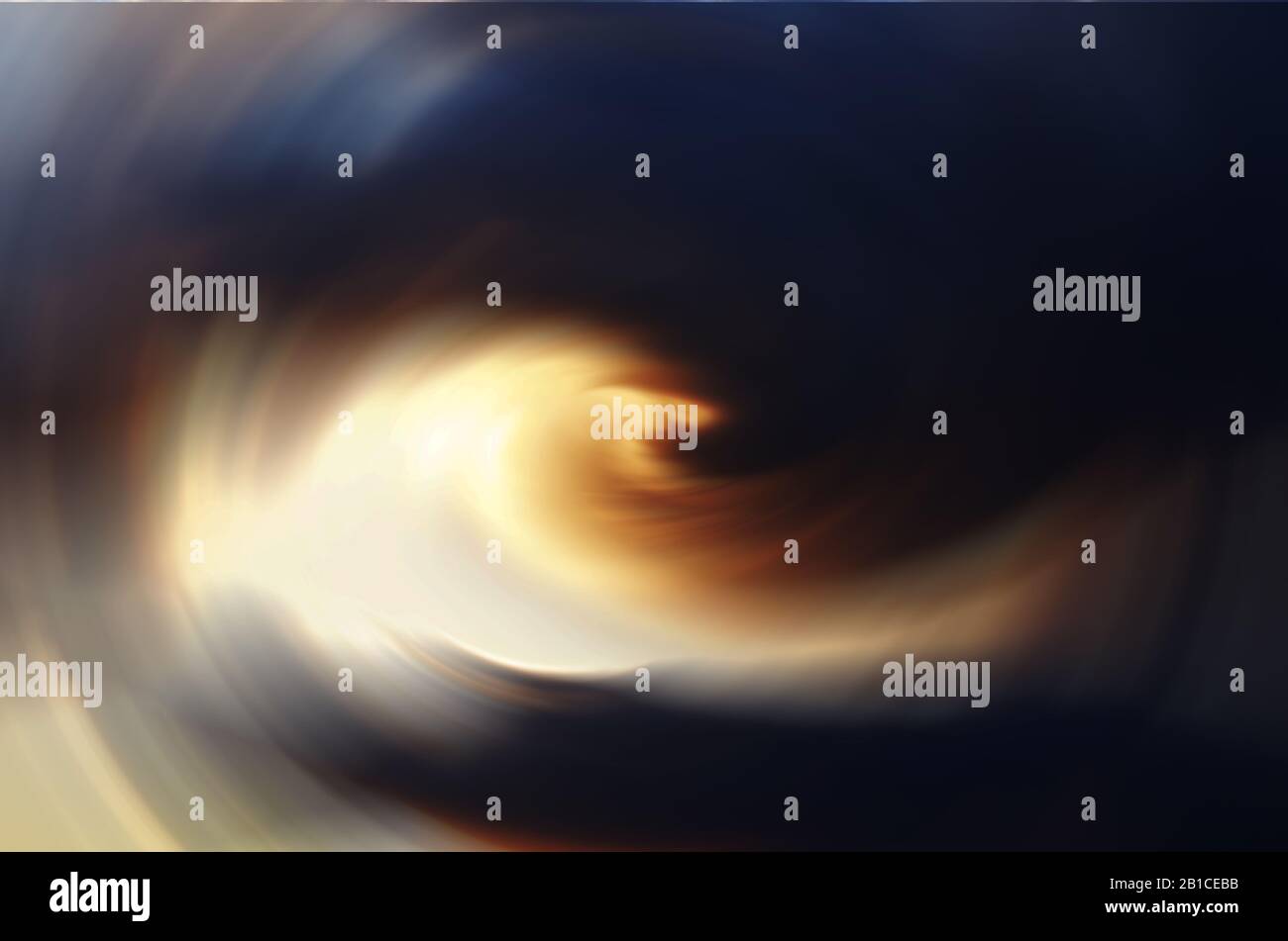 VECTUS : la tonte numérique et le flou radial maximal en rotation transforment un coucher de soleil spectaculaire en galerie d'art avec des dégradés de marron ombrés. Banque D'Images