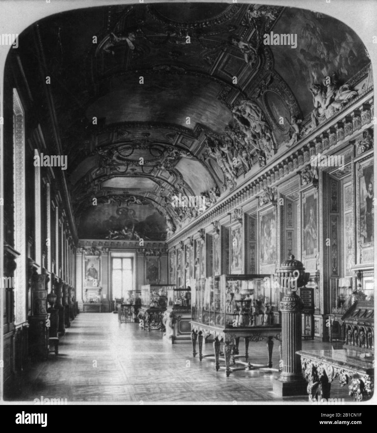 Galerie d'Apollon au Louvre, Paris, France, CA. 1901. Banque D'Images