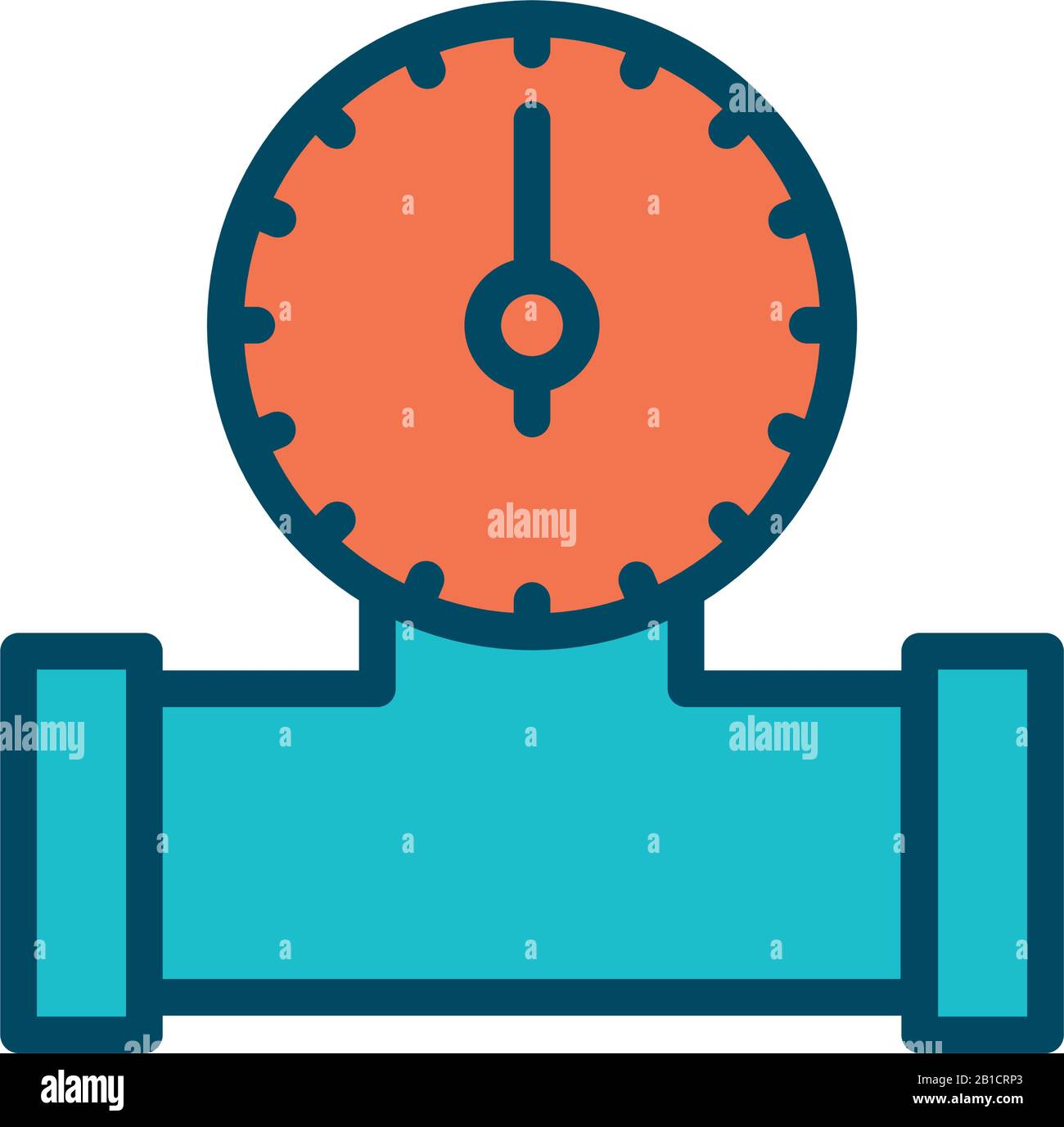 Tuyau d'huile isolé avec ligne de jauge et conception vectorielle d'icône de style de remplissage Illustration de Vecteur