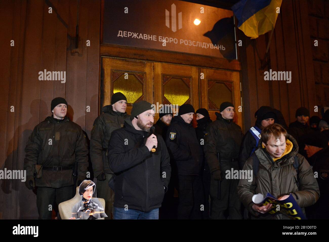 Kiev, Ukraine. 24 février 2020. Les militants ont demandé la libération d'Irina Venediktova, directrice du Bureau d'enquête de l'État, dans le cadre de sa déclaration d'abolition de l'amnistie pour les participants à la Révolution De Dignité. (Photo D'Aleksandr Gusev/Pacific Press) Crédit: Pacific Press Agency/Alay Live News Banque D'Images