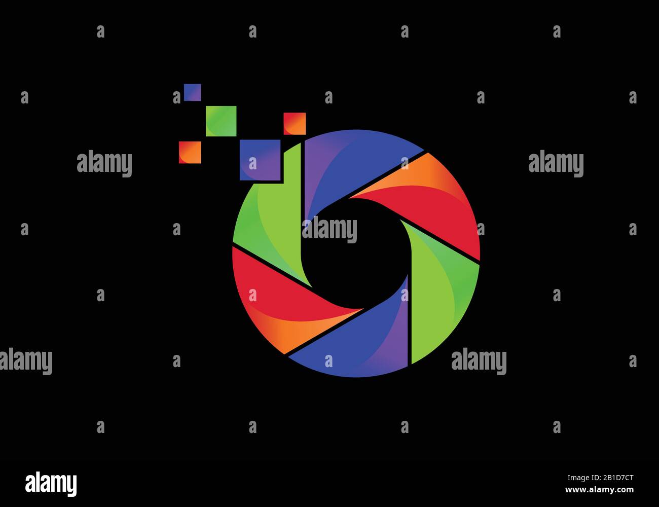 Modèle De Logo D'Obturateur De Caméra Conception De Symbole Vectoriel, Logo De Photographie Illustration de Vecteur