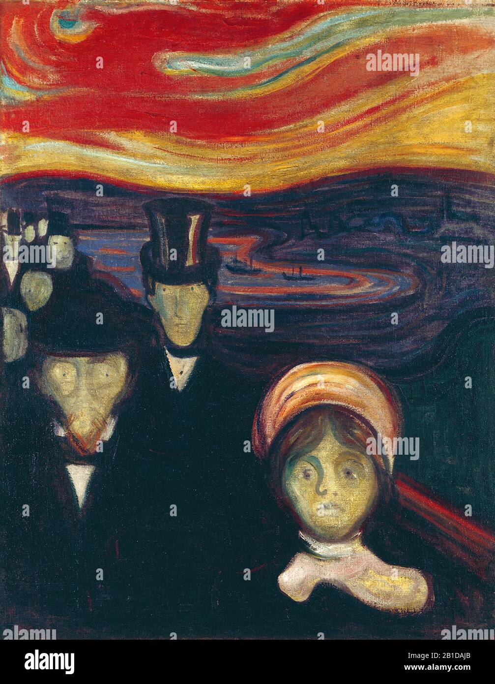 Anxiété (1894) Peinture d'Edvard Munch - Très haute résolution et image de qualité Banque D'Images