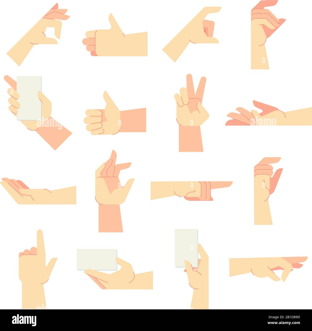 Gestes des mains. Mouvement de la main pointant, les femmes mains et tenir dans la main vecteur illustration de dessin animé ensemble Illustration de Vecteur