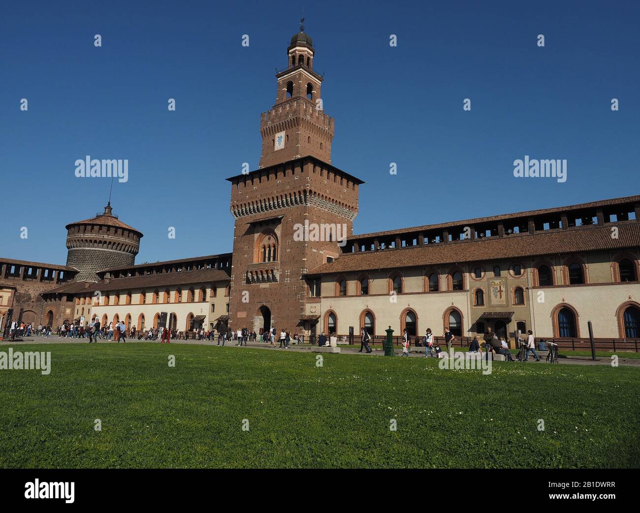 L'Italie, Lombardie, Milan, Castello Sforzesco (Château des Sforza), construit au 15ème siècle par le duc de Milan Francesco Sforza Banque D'Images