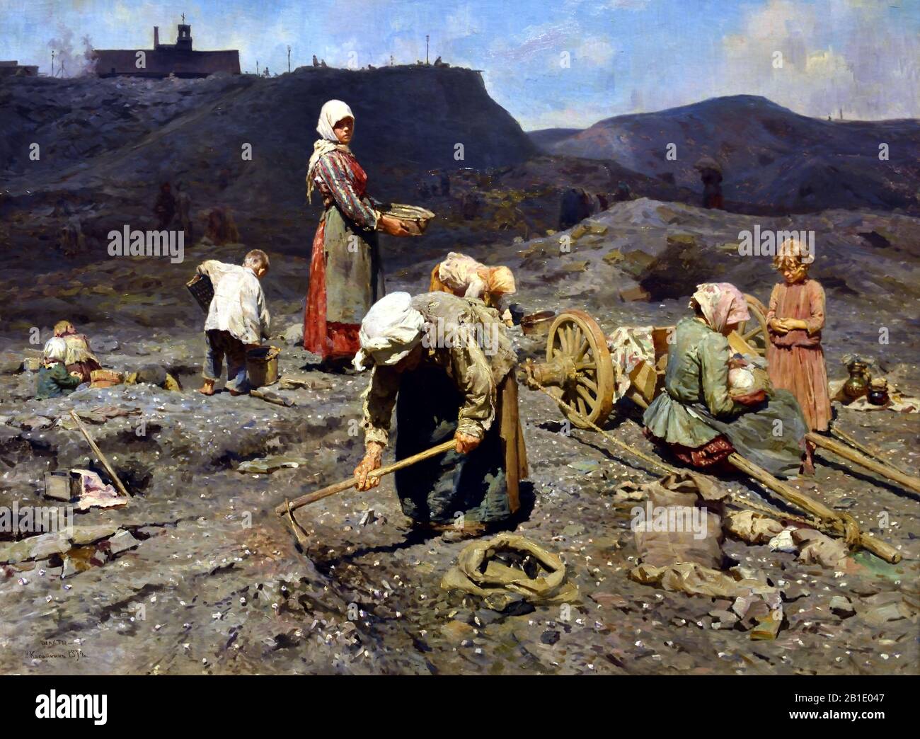 Le Pauvre Rassemblement Du Charbon Dans Une Mine Travaillée 1894 Par Nikolai Kasatkin, Russie, Fédération De Russie, Banque D'Images