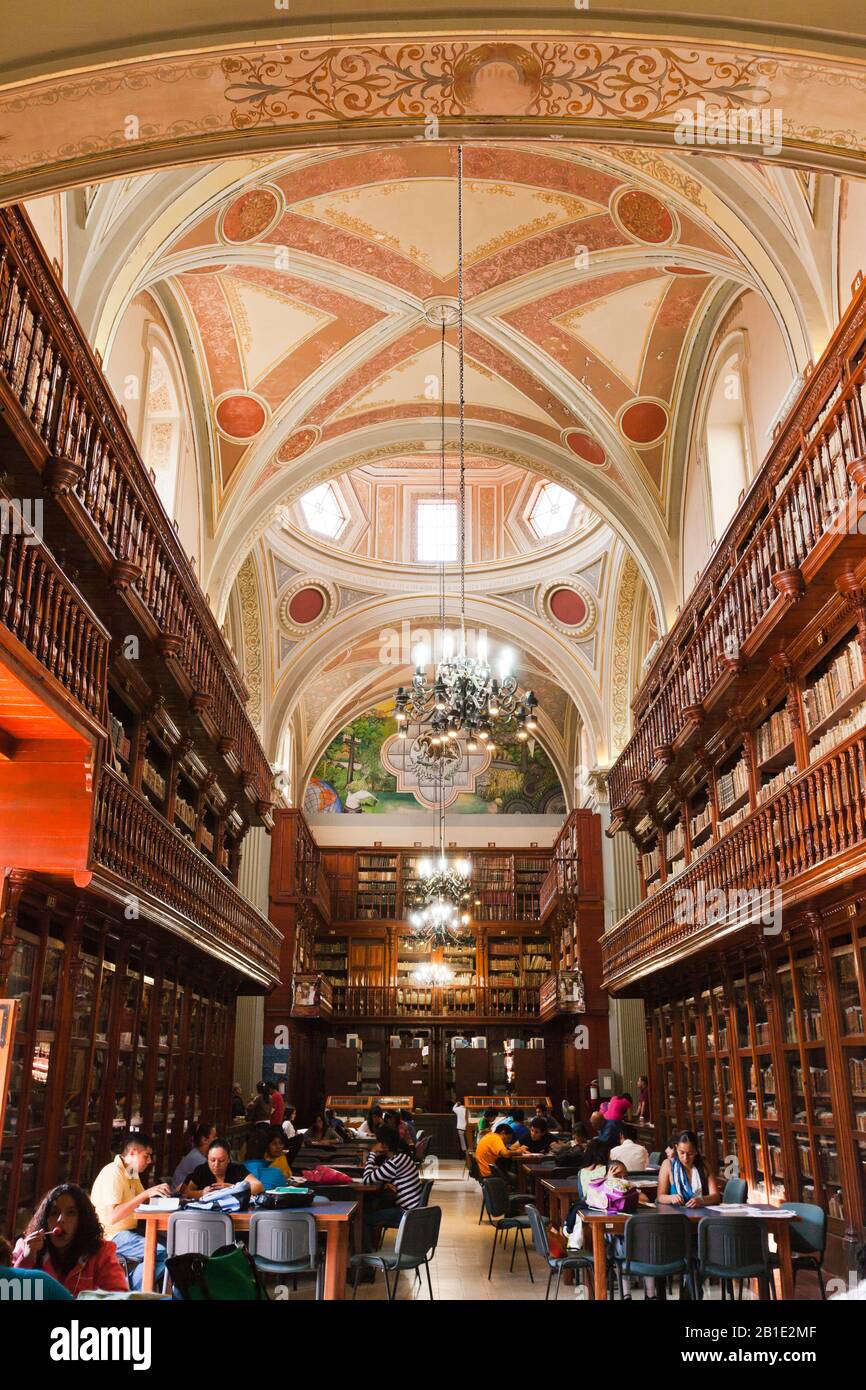La bibliothèque de Morelia, Centre historique de Morelia, état de Michoacan, Mexique, Amérique centrale Banque D'Images