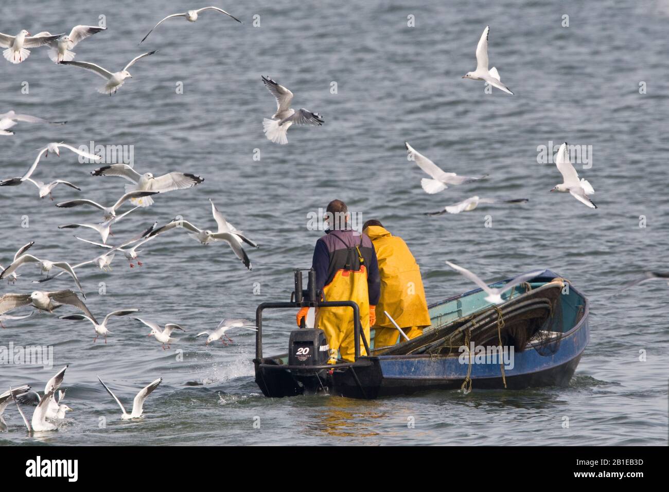 Pêcheurs de l'IJsselmeer, Pays-Bas Banque D'Images