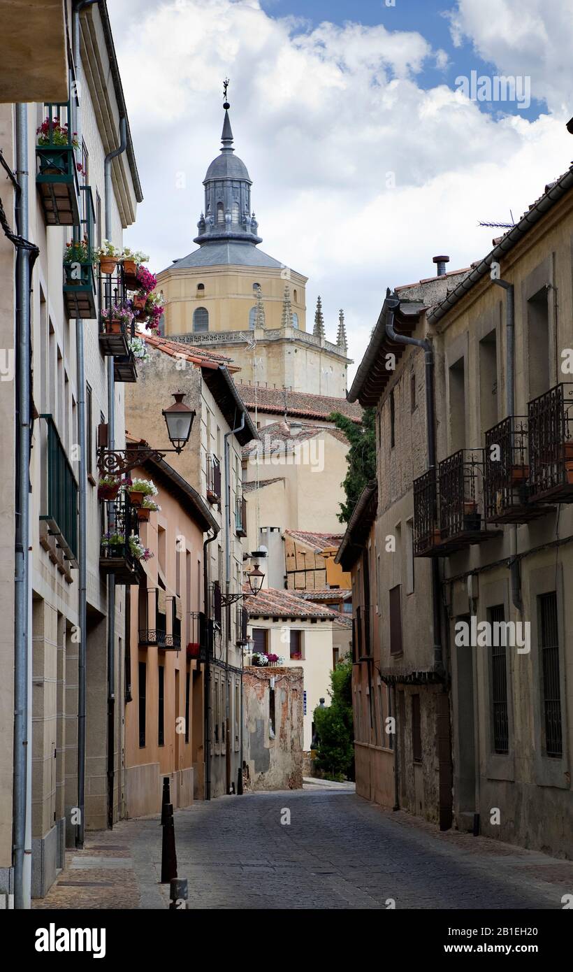 Vue Segovia. Castilla Y Leon, Espagne Banque D'Images