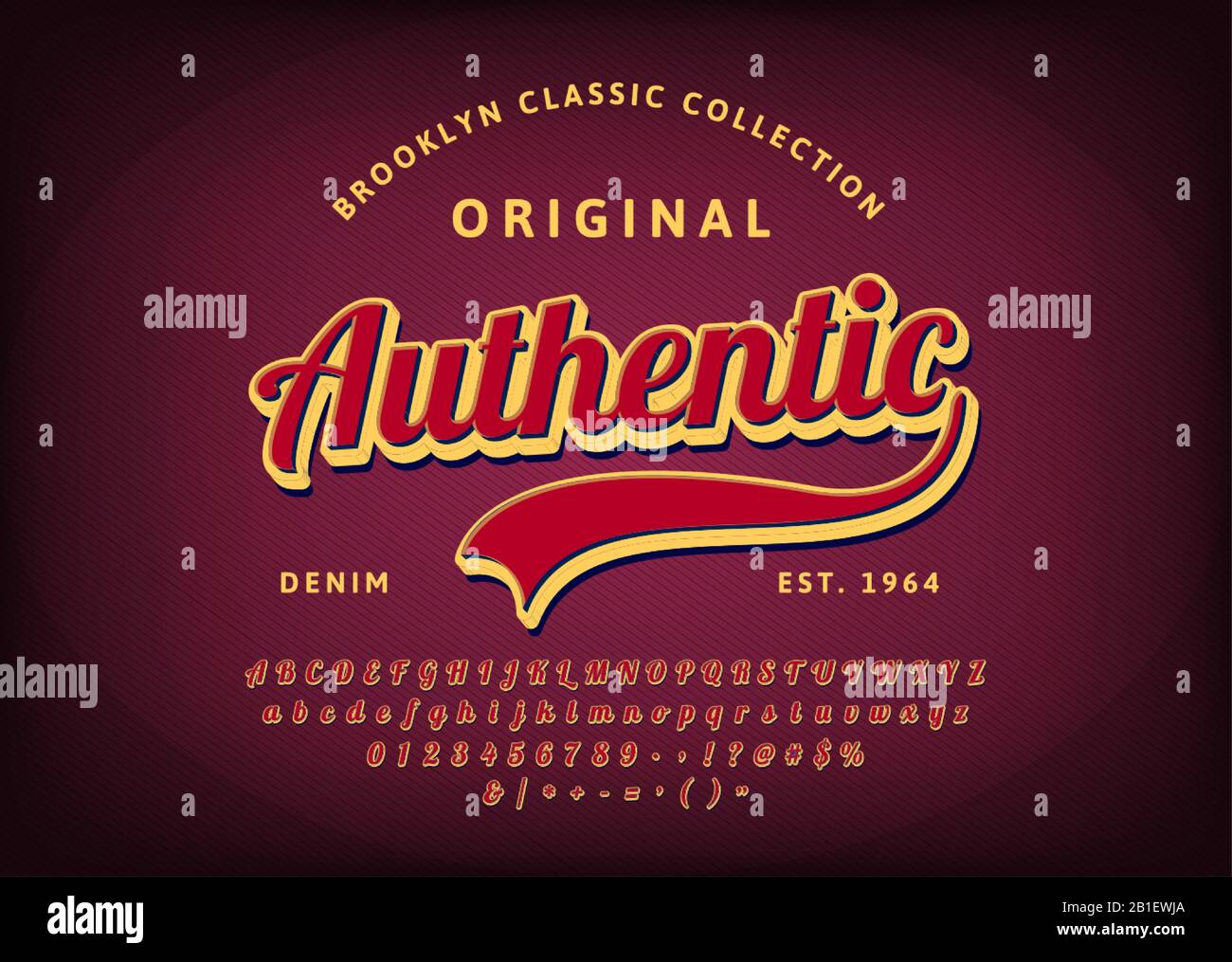 Police rétro. Alphabet vintage. Lettres et chiffres personnalisés sur un fond fleuri sombre. Illustration de Vecteur