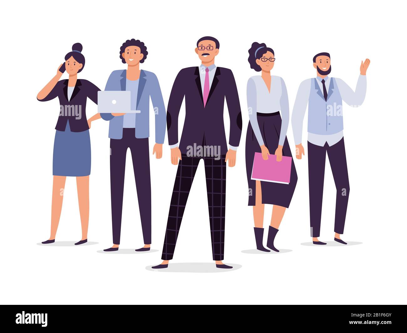 L'équipe des employés de l'entreprise. Illustration vectorielle du leadership d'équipe, de la réussite des cadres et des employés de bureau Illustration de Vecteur