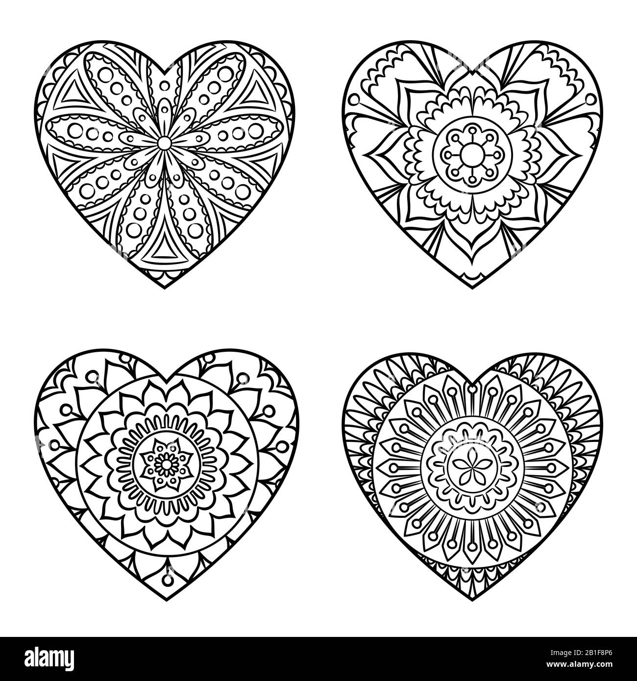 Doodle Coeur Mandala Illustration de Vecteur