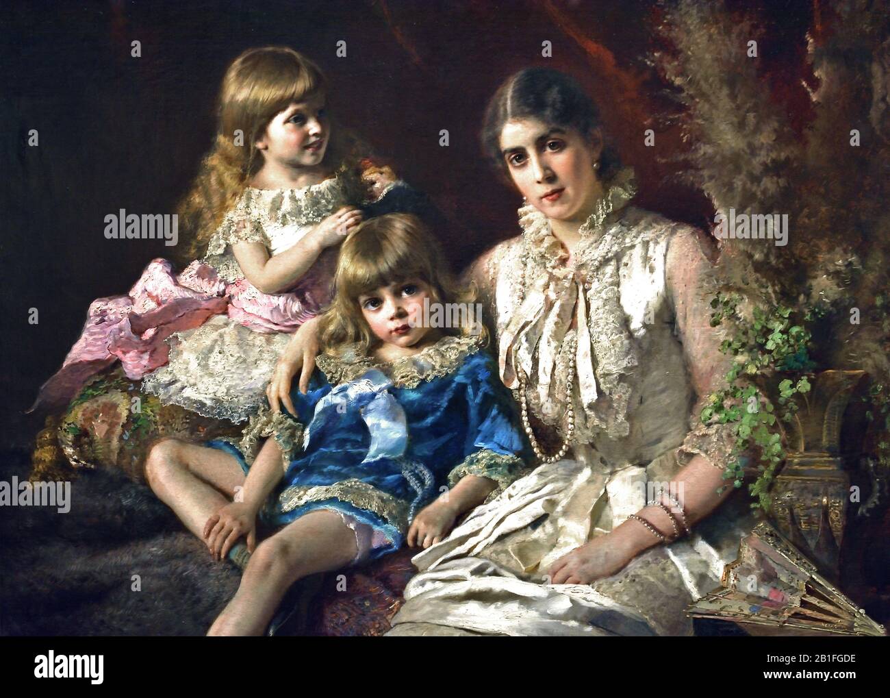 Portrait De Famille 1882 Par Le Peintre Russe Konstantin Makovsky 1839-1915 Russie, Russie, Fédération, Banque D'Images