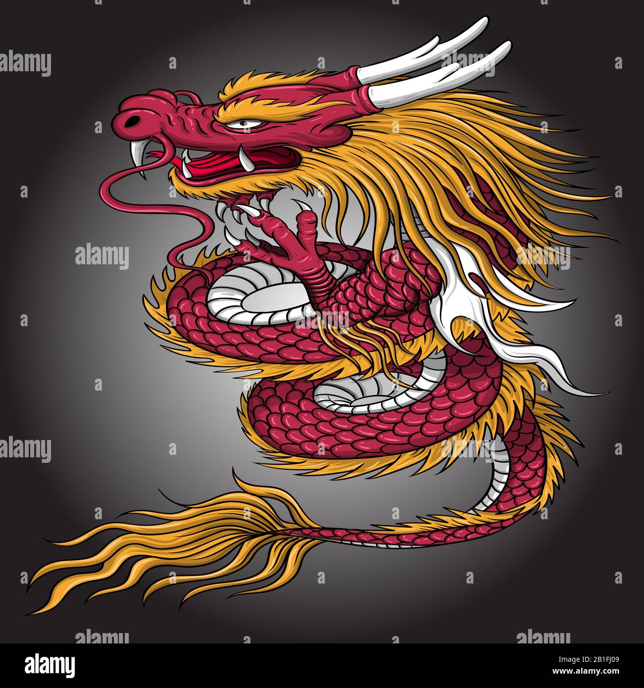 illustration de l'art vectoriel des tatouages de dragon Illustration de Vecteur