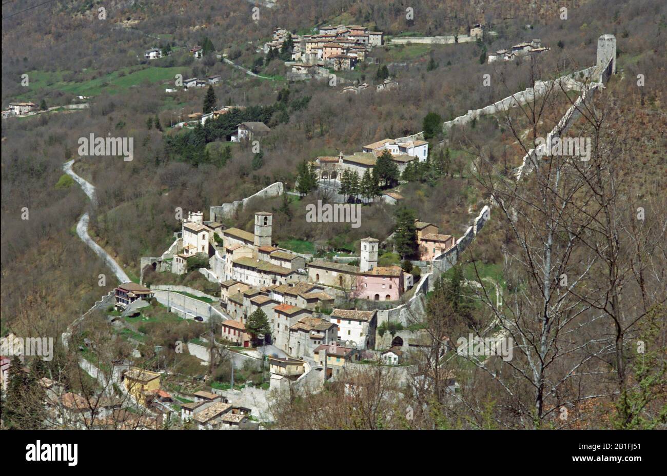 Château,Castelsantangelo sul Nera , italie, vue de dessus,Parc National Sibillini ,Marche,Italie Banque D'Images