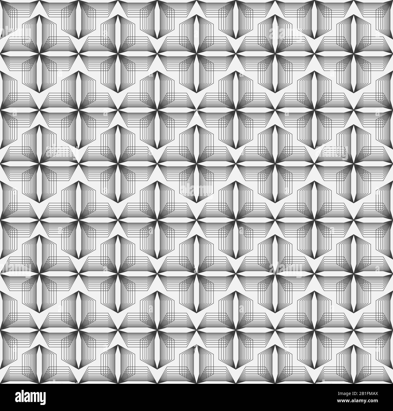 Motif hexagonal sans couture. Arrière-plan abstrait de texture géométrique de répétition en noir et blanc. Illustration de Vecteur