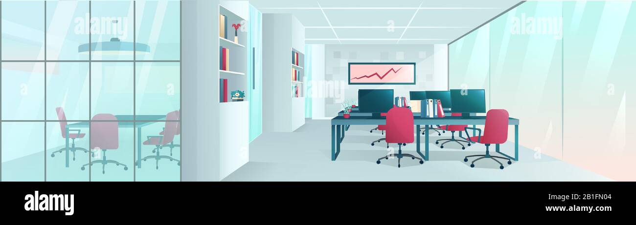 Vecteur d'un espace de travail créatif moderne à l'intérieur de bureau Illustration de Vecteur
