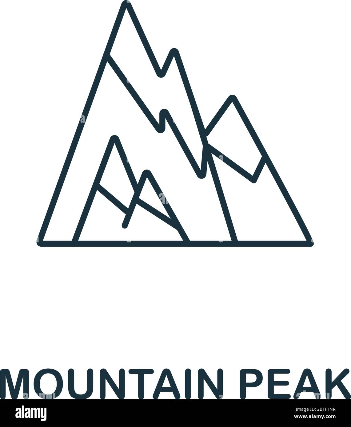 Icône Mountain Peak de la collection de succès. Élément de ligne simple symbole Mountain Peak pour les modèles, la conception Web et les infographies Illustration de Vecteur