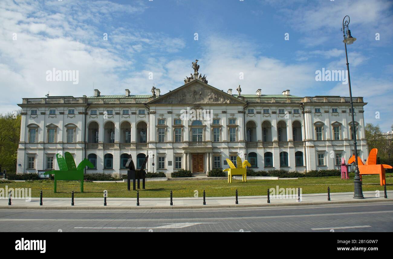 Palais Krasinski. Bibliothèque Nationale De Pologne. Banque D'Images