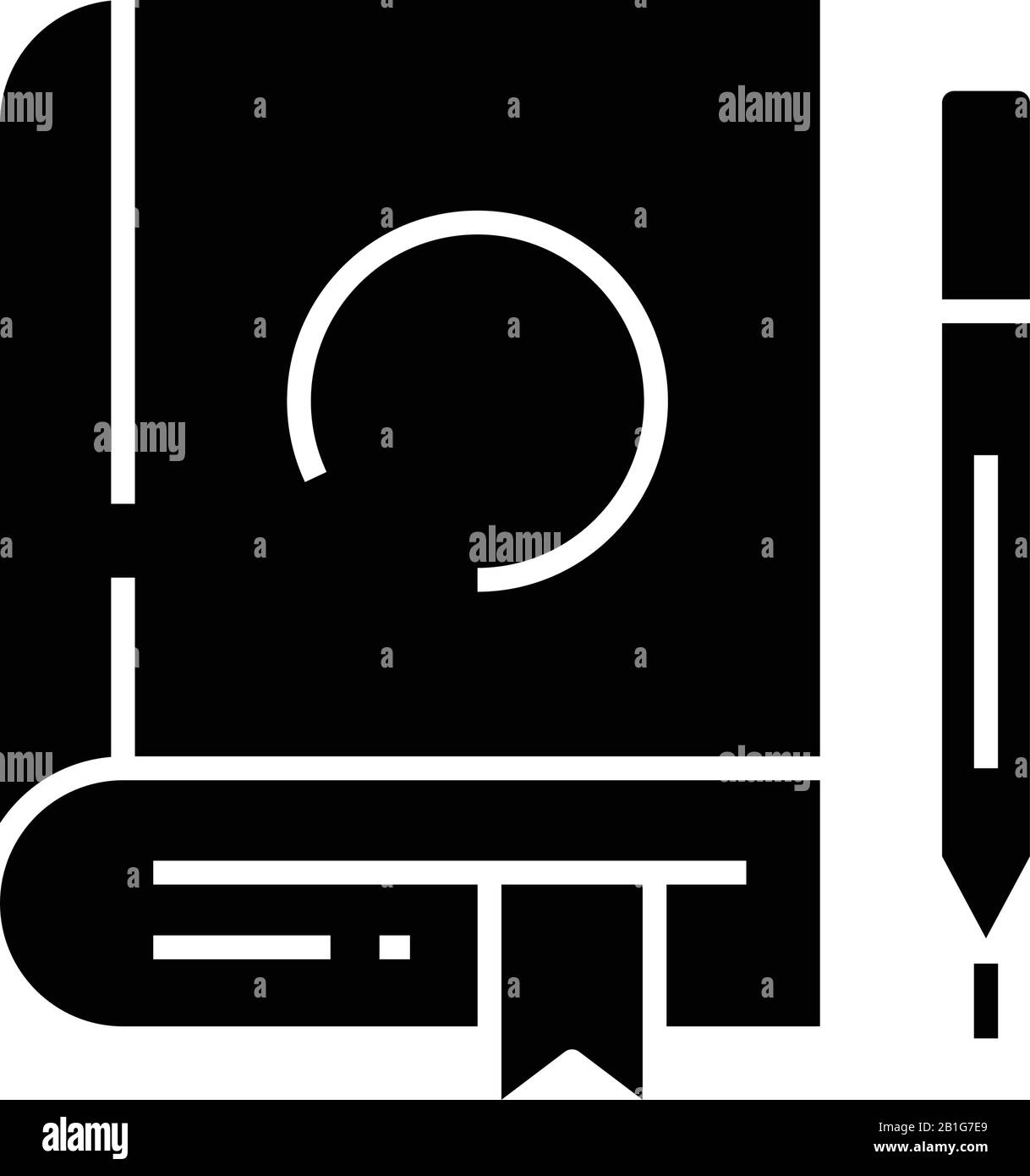 Icône noire du livre, illustration du concept, symbole plat vectoriel, signe glyphe. Illustration de Vecteur