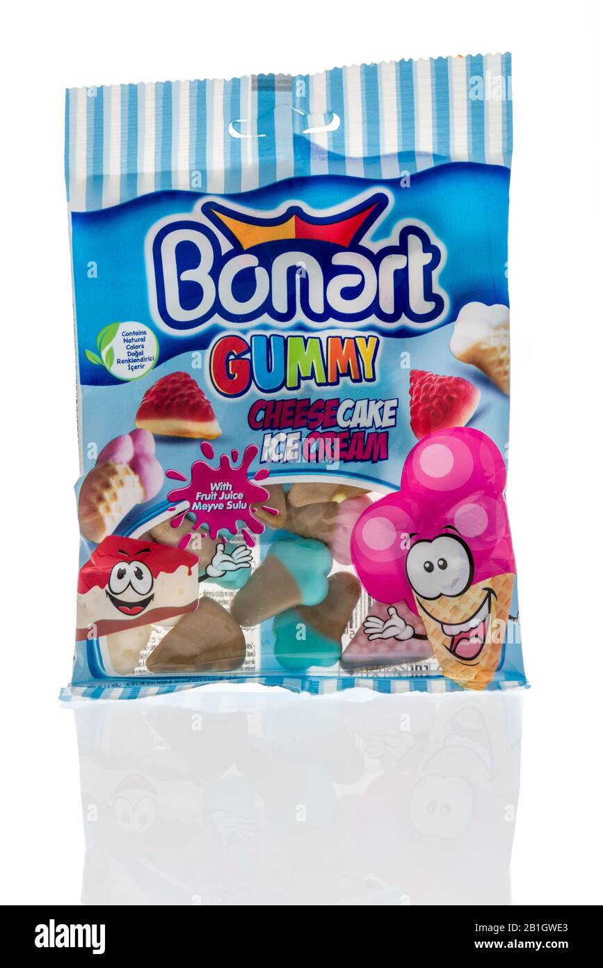 Winneconne, WI - 17 février 2020: Un paquet de bonart gummy gelée bonbons sur un fond isolé. Banque D'Images