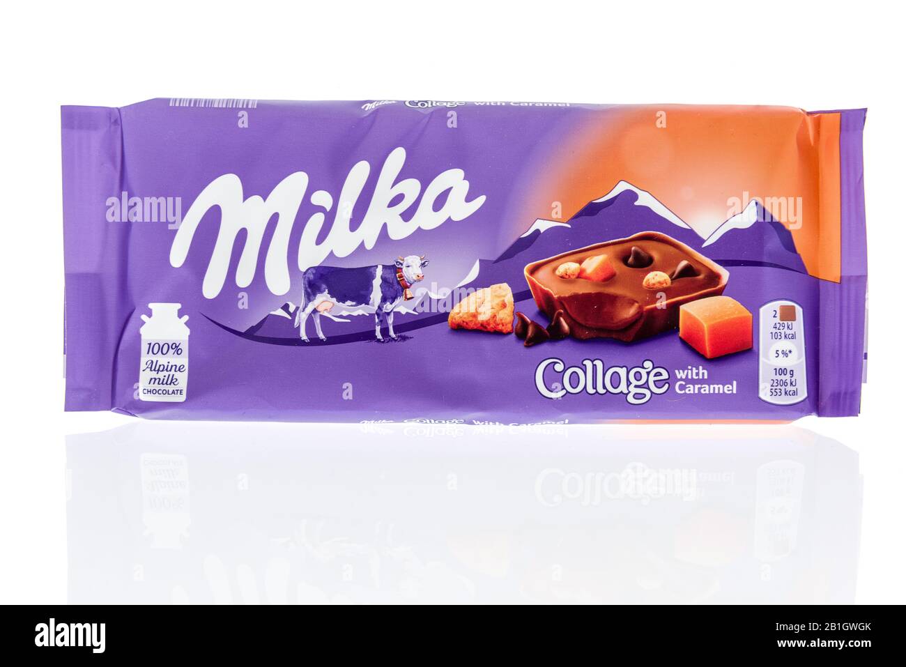 Winneconne, WI - 17 février 2020: Un paquet de bonbon de collage Milka sur un fond isolé. Banque D'Images