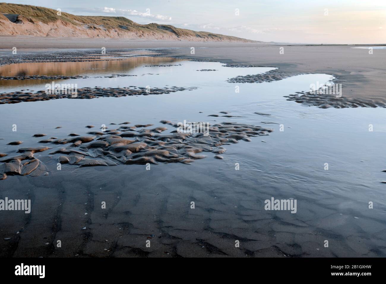 Côte de la mer du Nord à marée basse, Pays-Bas, Den Helder Banque D'Images