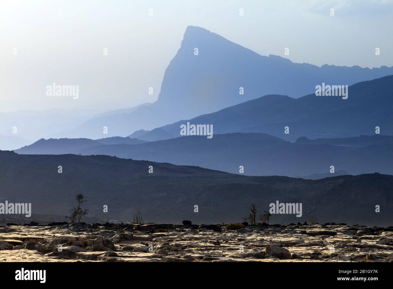 Paysage Jabal Shams le matin, Oman Banque D'Images