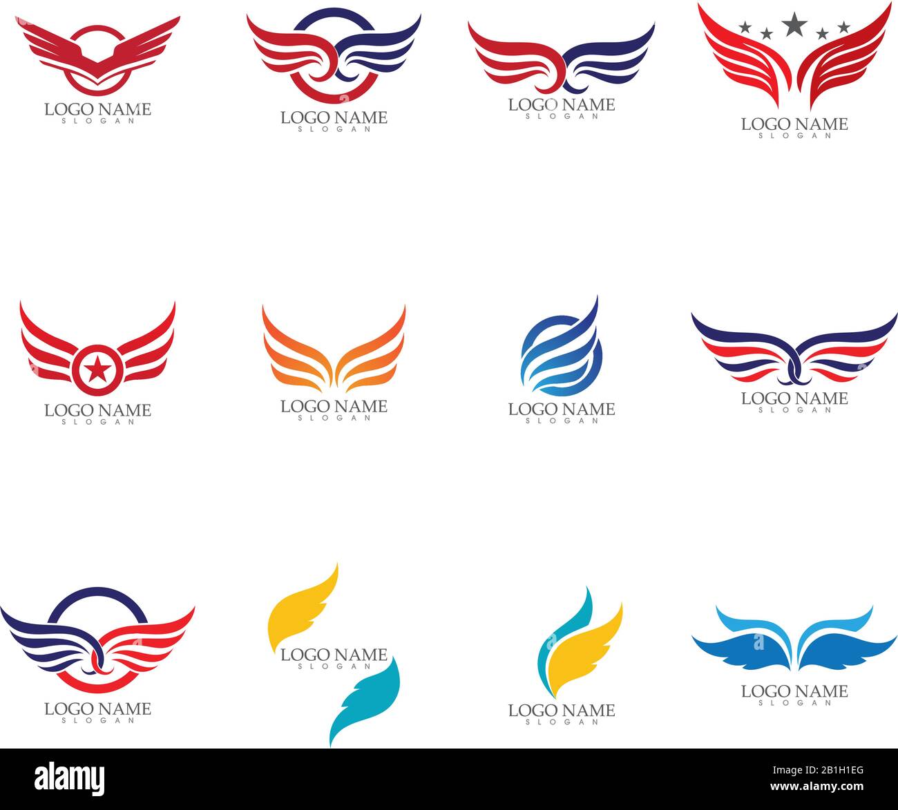 Falcon aile Modèle Logo vector illustration design Illustration de Vecteur