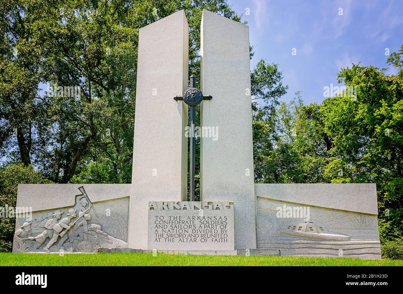 Le mémorial de l'État de l'Arkansas au parc militaire national de Vicksburg rend hommage aux soldats qui ont combattu pendant la guerre civile américaine à Vicksburg, au Mississippi. Banque D'Images