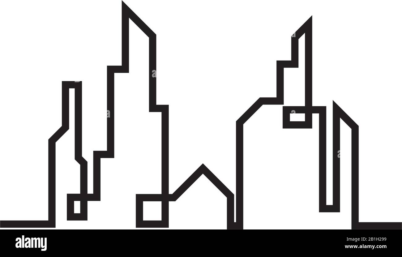 Ville moderne . silhouette ville. vector illustration en modèle plat Illustration de Vecteur