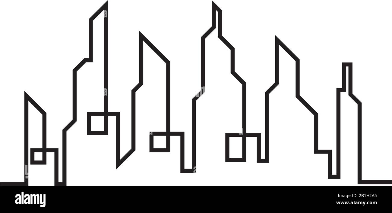 Ville moderne . silhouette ville. vector illustration en modèle plat Illustration de Vecteur