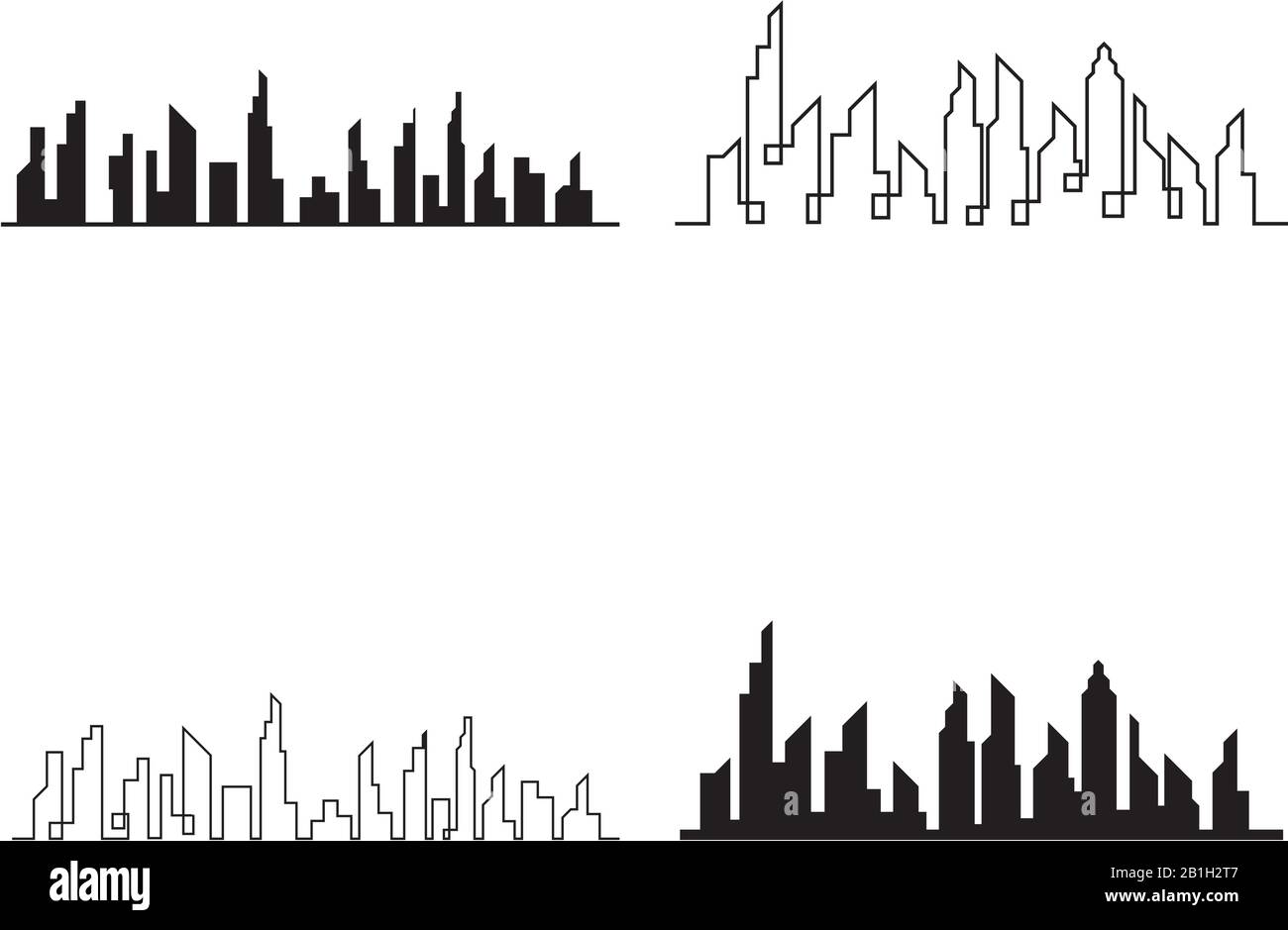 Ville moderne . silhouette ville. vector illustration en modèle plat Illustration de Vecteur