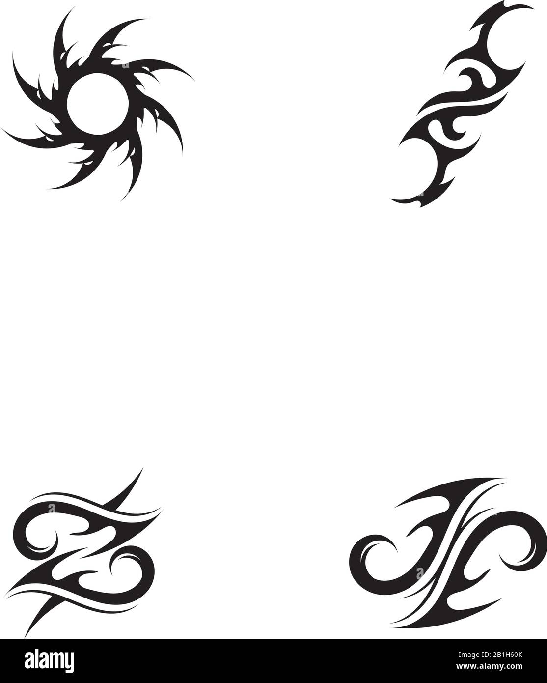 Tatouages tribaux. Tatouage tribal d'art. Esquisse vectorielle d'un tatouage. Idée de conception Illustration de Vecteur