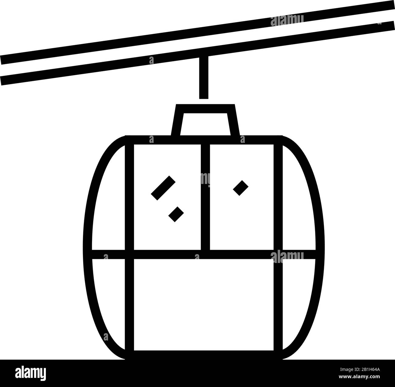 Icône ligne funiculaire, signe concept, illustration vectorielle, symbole linéaire. Illustration de Vecteur