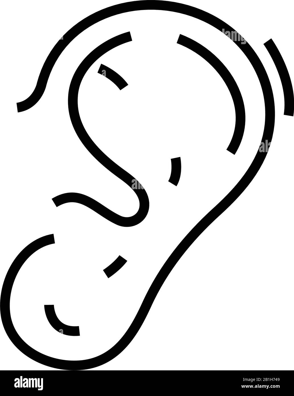 Icône de la ligne de thérapie auditive, signe conceptuel, illustration vectorielle, symbole linéaire. Illustration de Vecteur