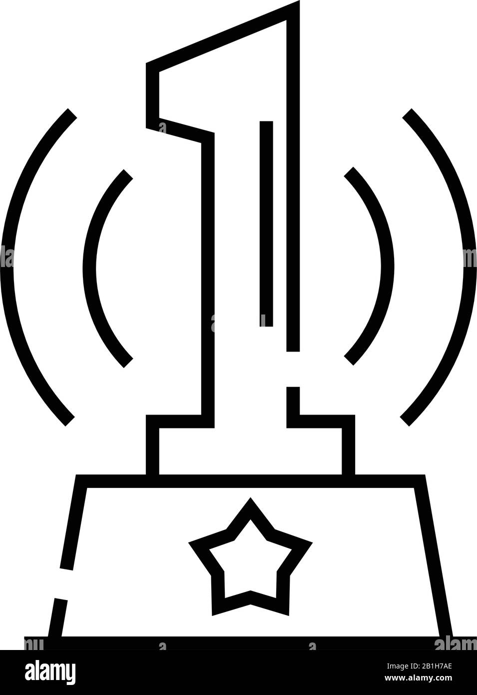 Icône de première ligne, signe de concept, illustration vectorielle de contour, symbole linéaire. Illustration de Vecteur