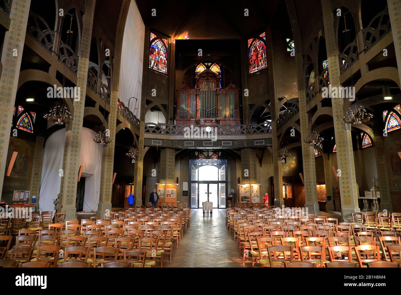 Vue intérieure de l'église Saint Jean de Montmartre ou de l'église Saint-Jean de Montmartre à Montmartre.Paris.France Banque D'Images