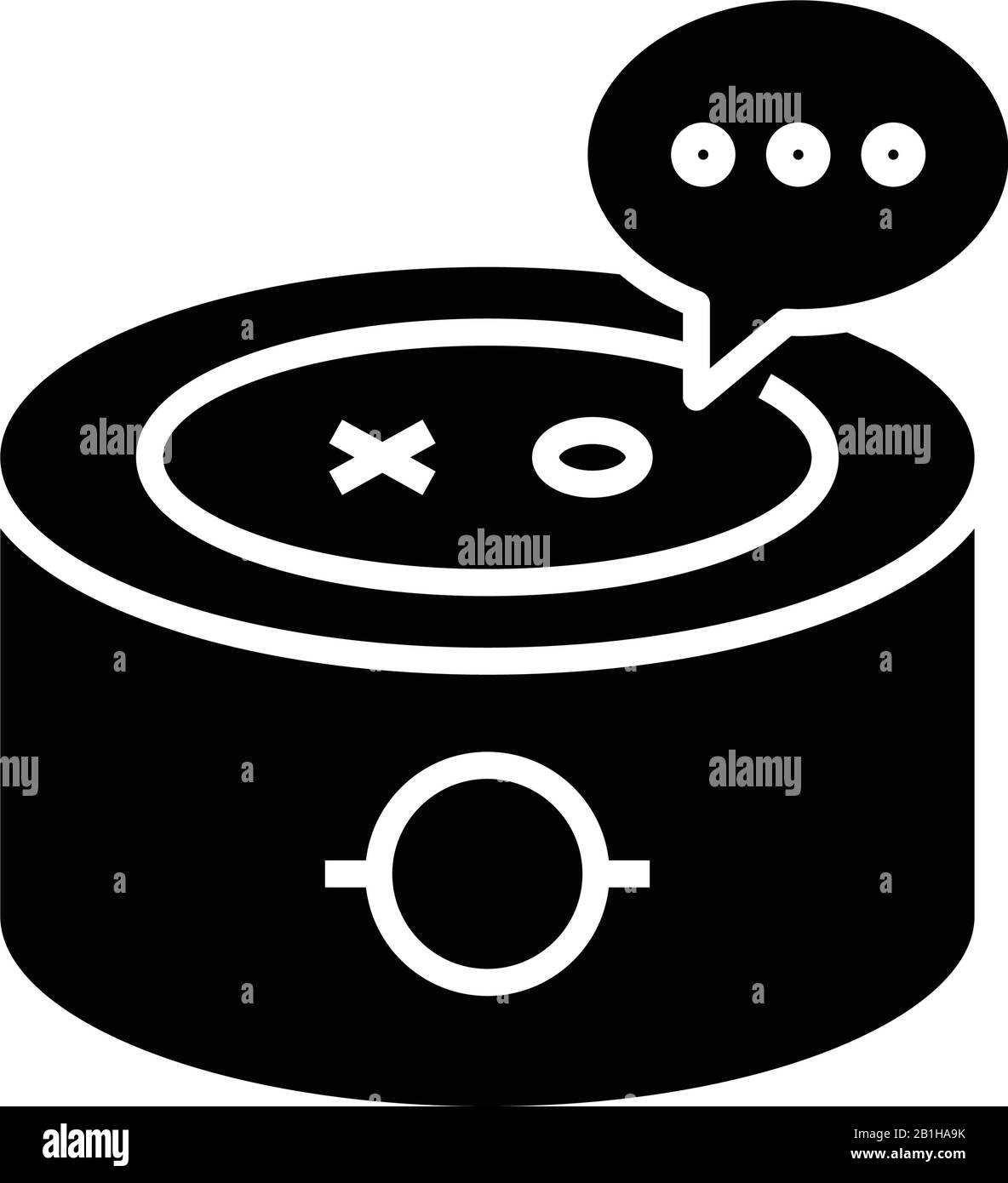 Icône noire du dispositif d'alarme, illustration du concept, symbole plat vectoriel, signe glyphe. Illustration de Vecteur