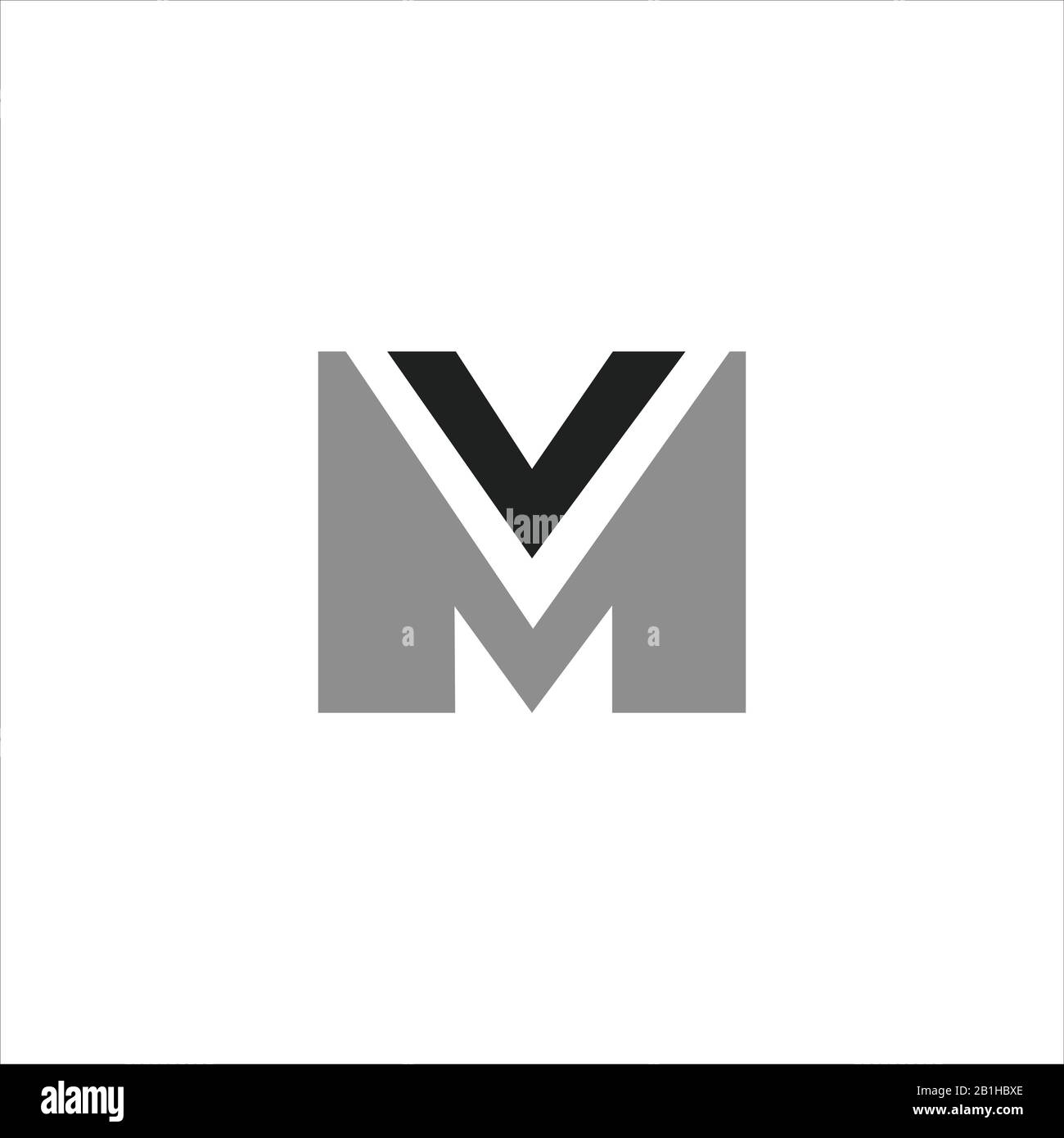 Modèle de conception du logo mv ou vm de la lettre initiale Illustration de Vecteur