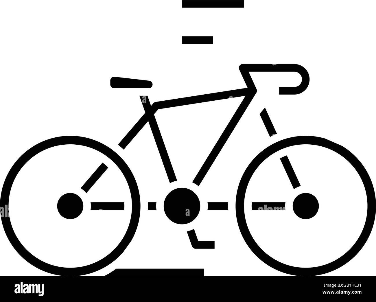 Icône noire de vélo, illustration conceptuelle, symbole vectoriel plat, signe glyphe. Illustration de Vecteur