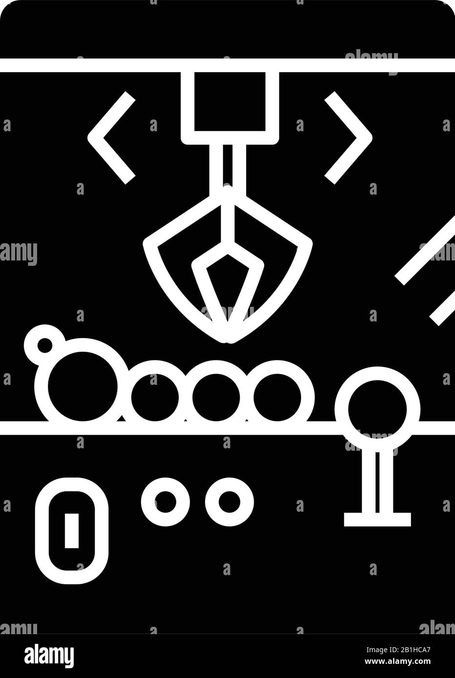 Icône noire du jeu d'automates, illustration du concept, symbole plat vectoriel, signe glyphe. Illustration de Vecteur