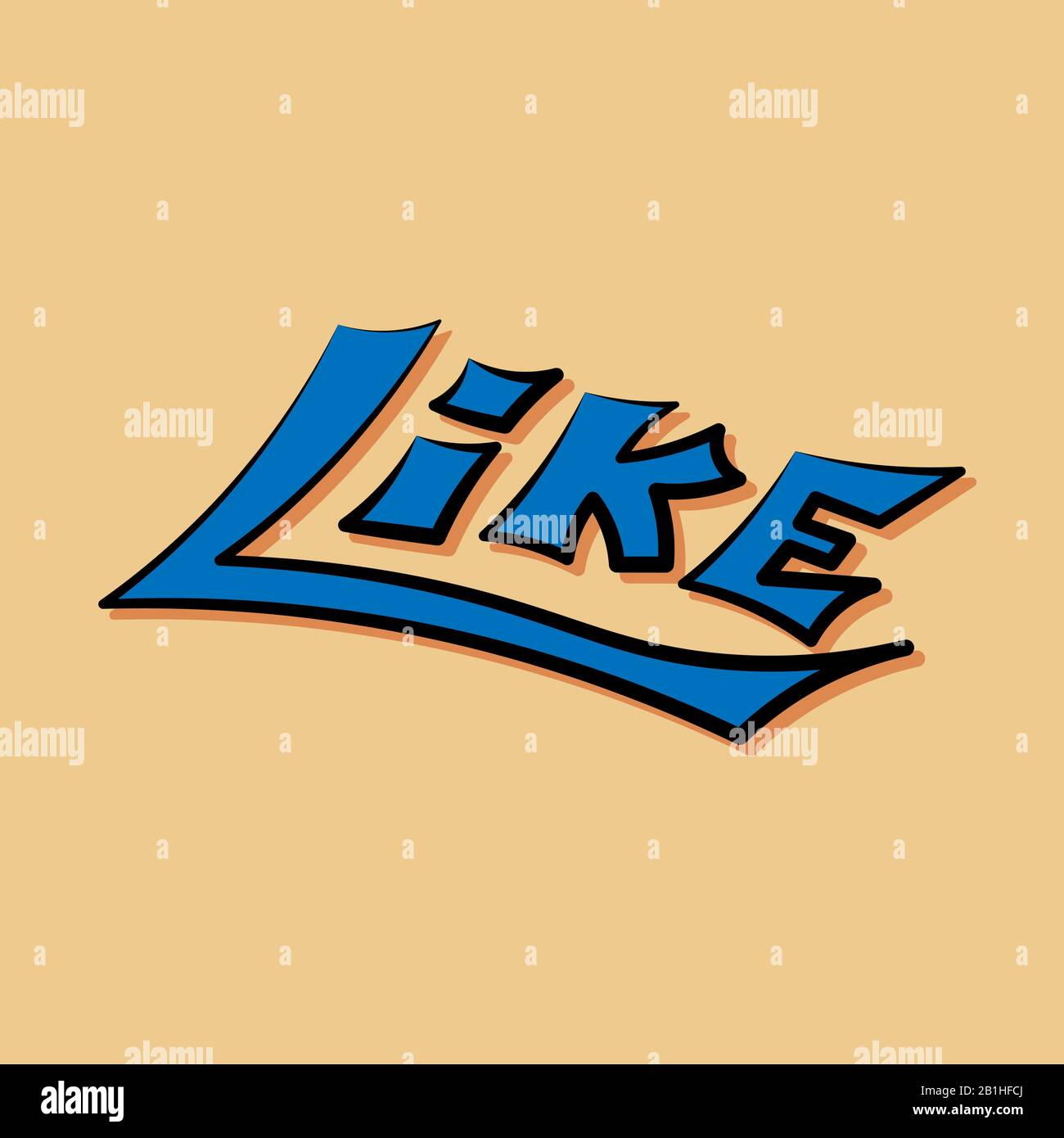 bleu plat comme l'illustration de graffitis de texte Illustration de Vecteur