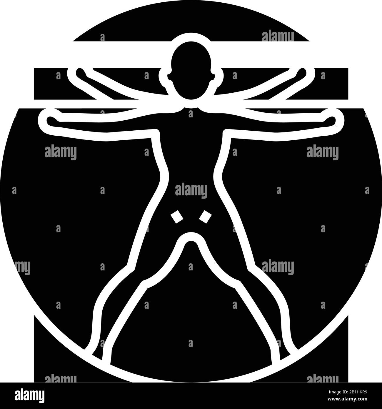 Icône noire connaissance du corps, illustration du concept, symbole vectoriel plat, signe glyphe. Illustration de Vecteur