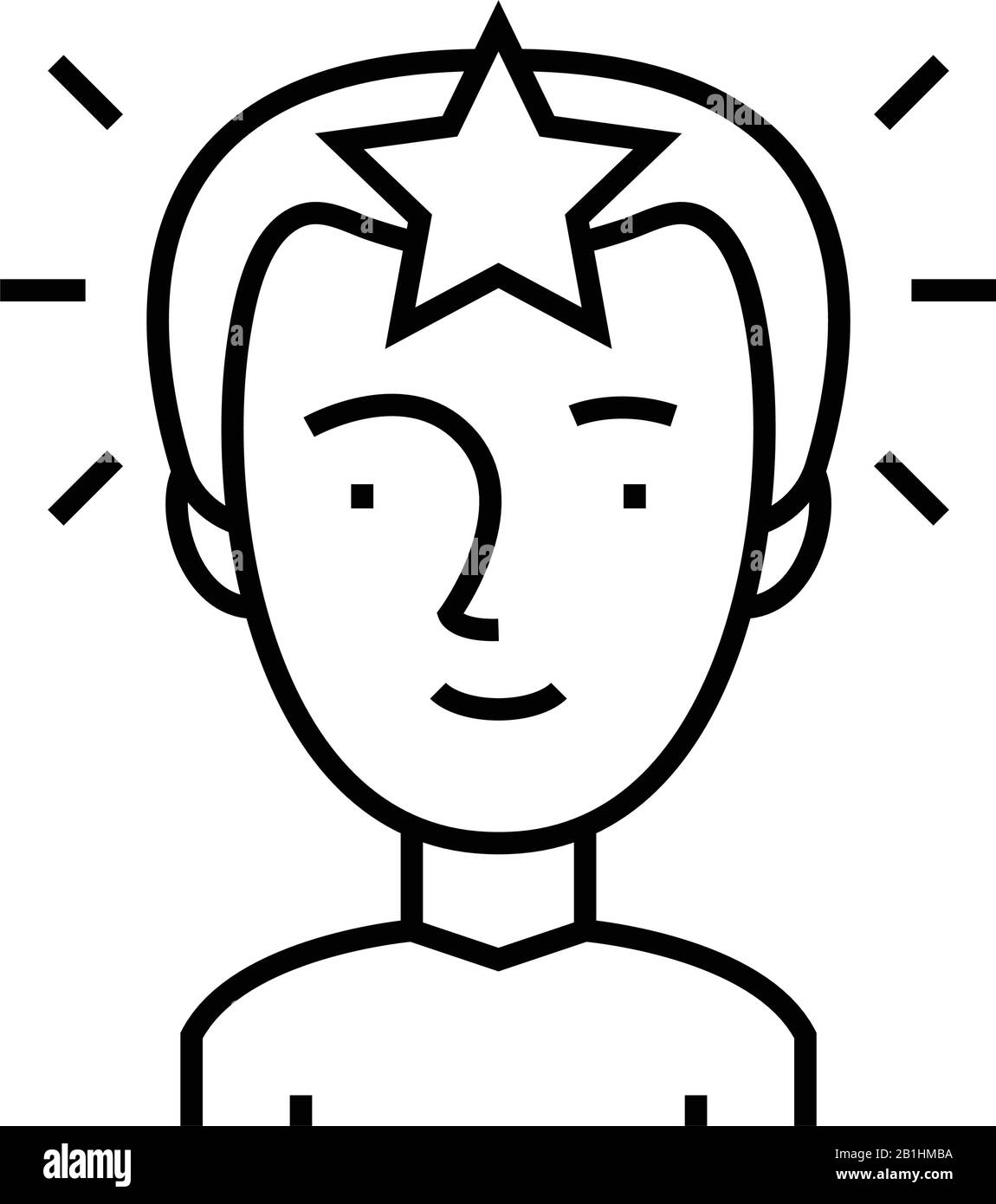 Icône de ligne de personne célèbre, signe de concept, illustration vectorielle de contour, symbole linéaire. Illustration de Vecteur