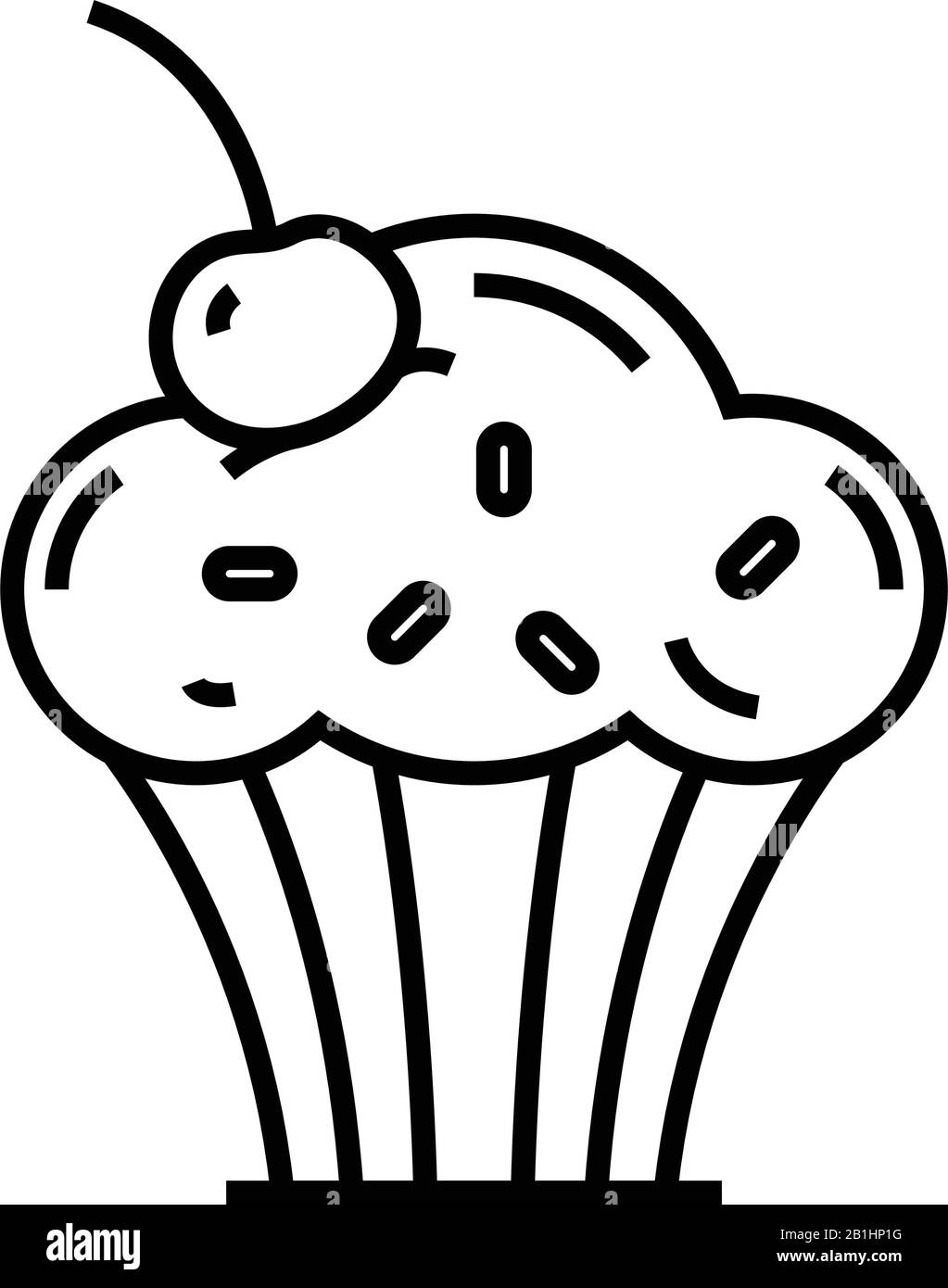 Icône de ligne de maffin de fruits, signe de concept, illustration vectorielle de contour, symbole linéaire. Illustration de Vecteur