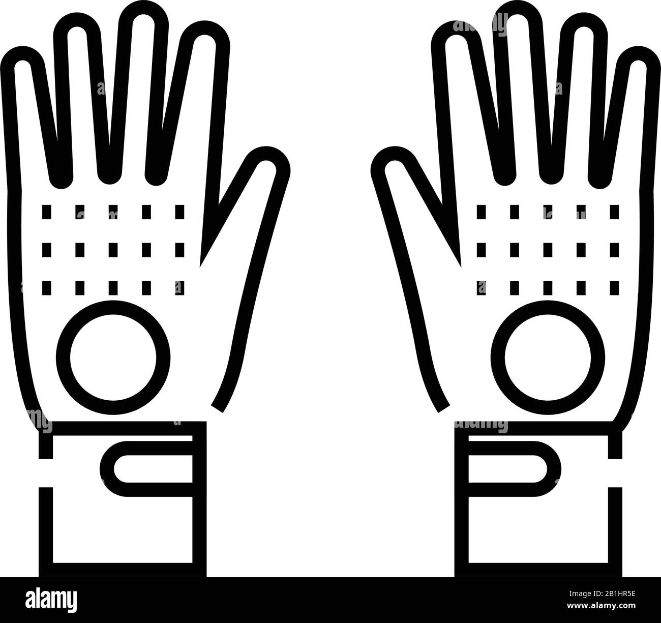 Icône de ligne de gants de jardin, signe de concept, illustration vectorielle, symbole linéaire. Illustration de Vecteur